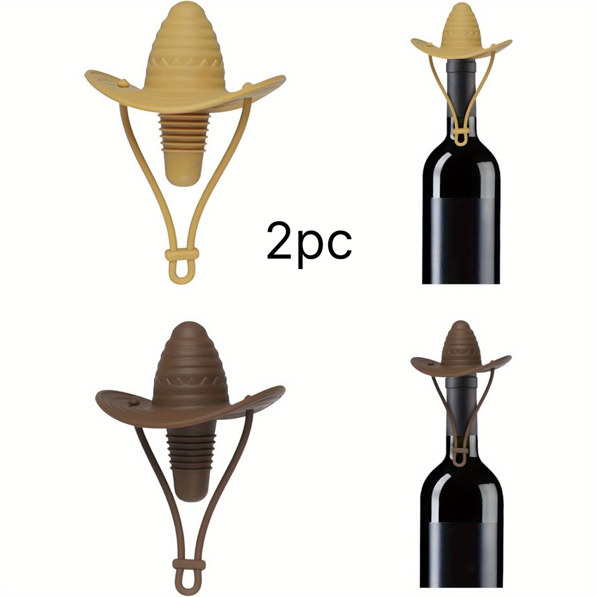 Wine Beer Hat - Kovboy Şapkası Şarap Şişesi Tıpası, Yeniden