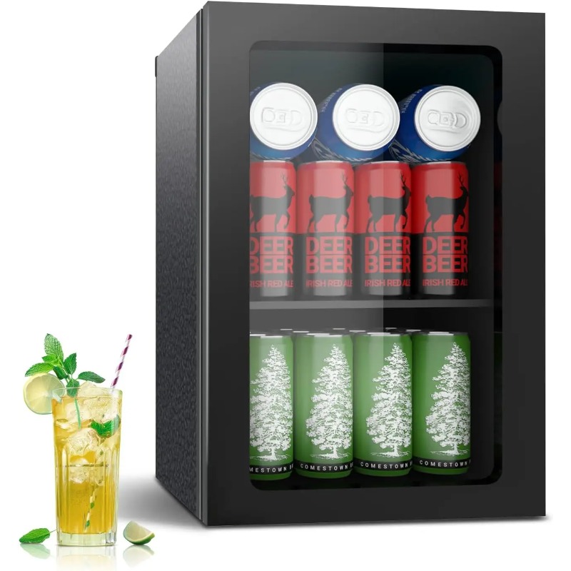 Wine Beer Mini Fridge - 24 Kutulu Cam Kapılı Mini Buzdolabı,