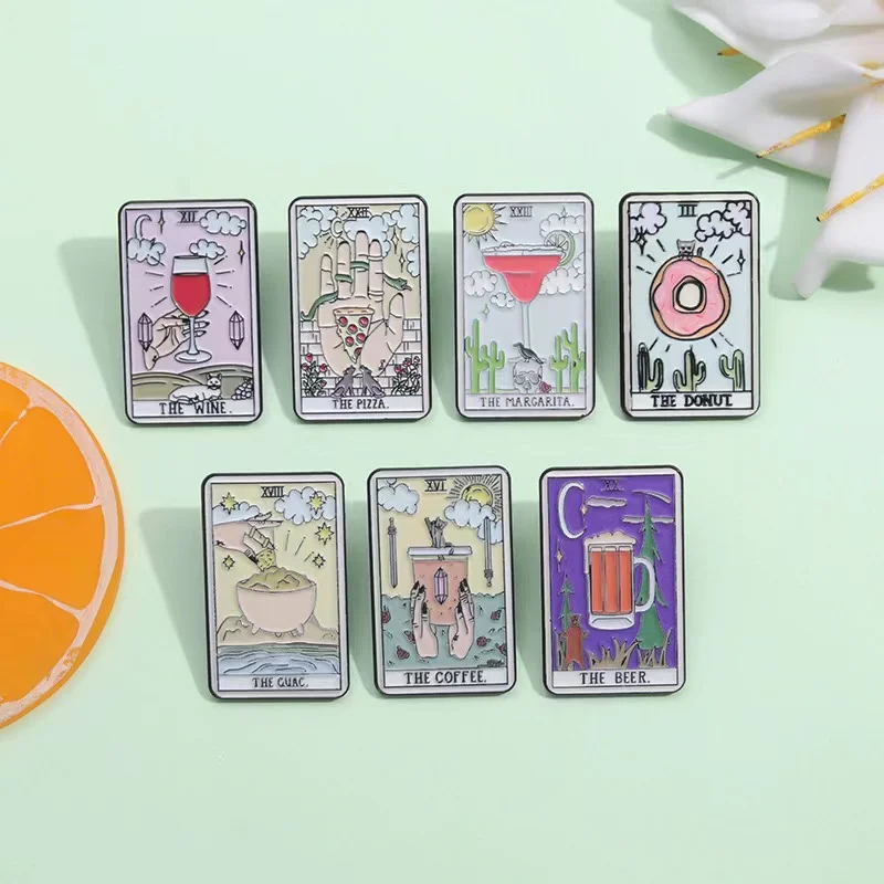 Wine Beer Hat - Özel Tarot emaye pimleri bira Donut