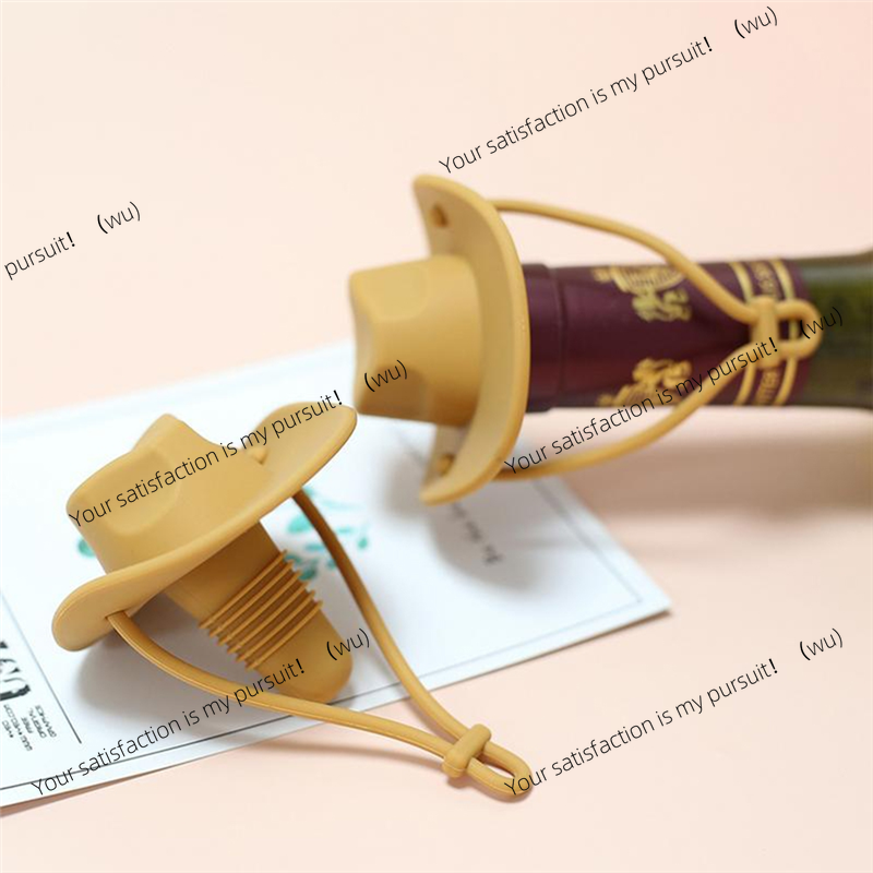 Wine Beer Hat - A20P-Silikon Kovboy Şapkası Şarap Tıpası Şampanya