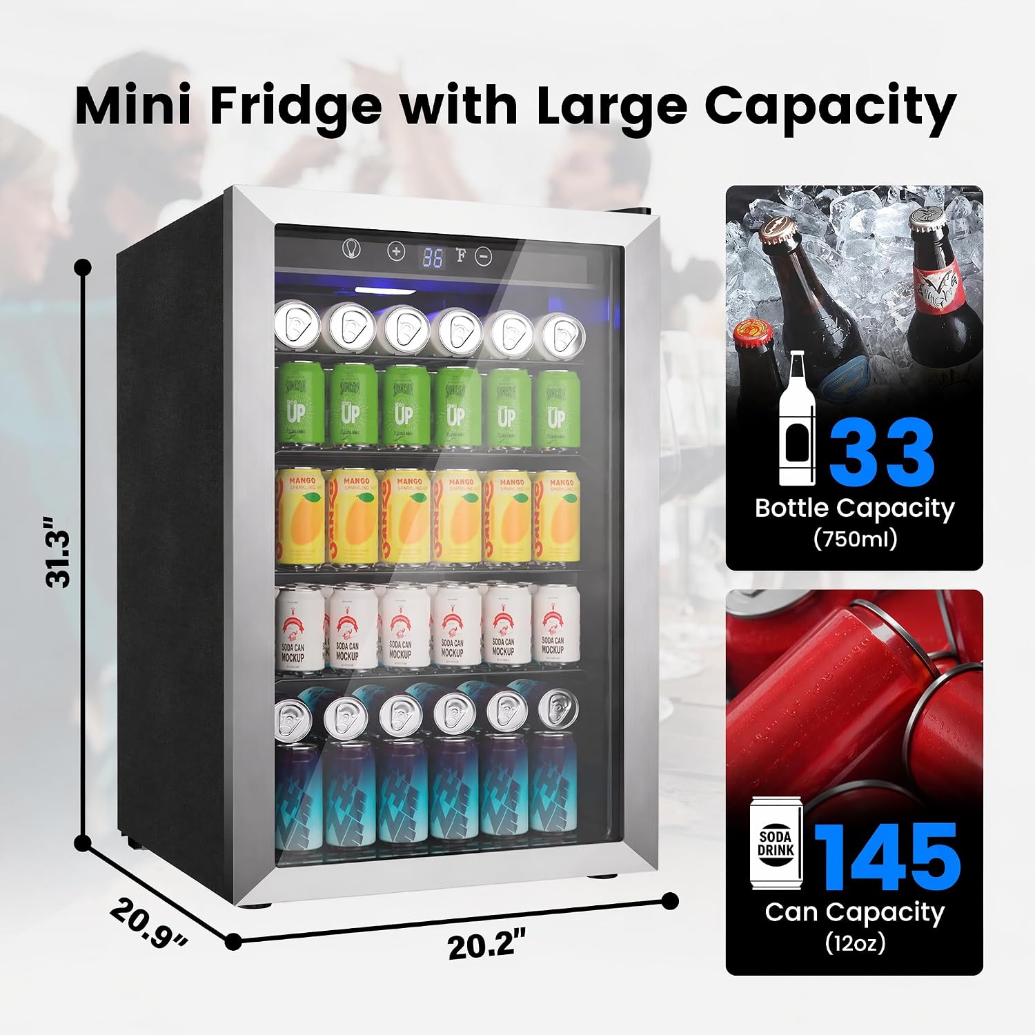 4.5 Cu.Ft İçecek Soğutucu 145  - Wine Beer Mini Fridge incelemesi ve fiyatı